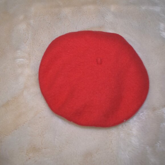 Vintage Red Wool Beret French Girl Style Sparkly Embellished Hat Chic - Picture 11 of 12